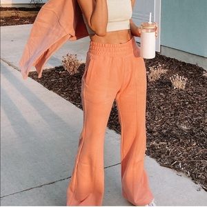 Fabletics flare wide leg sweat pants medium